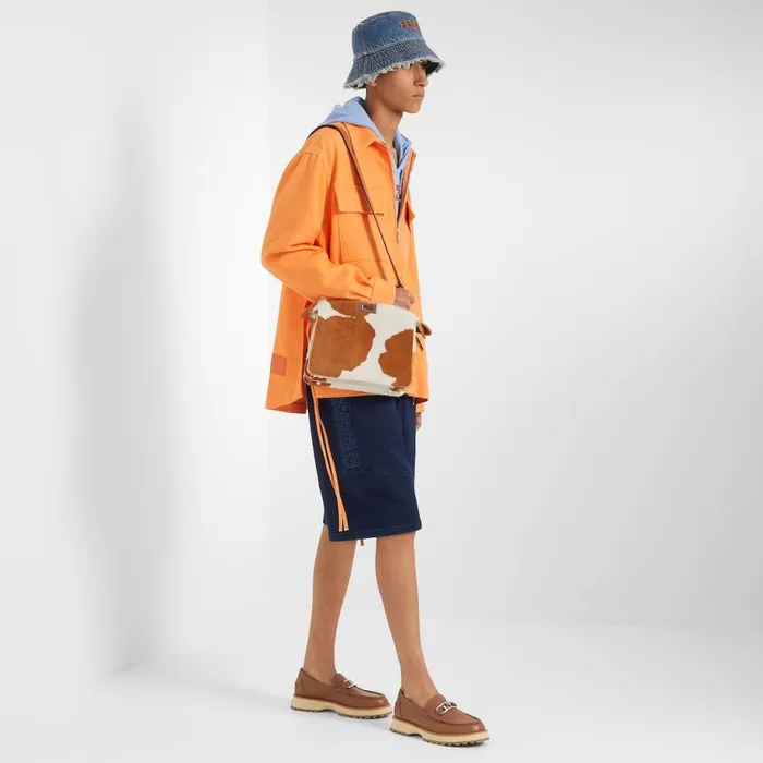Man Orange Denim Jacket Orange Fendi Coats and Outerwear