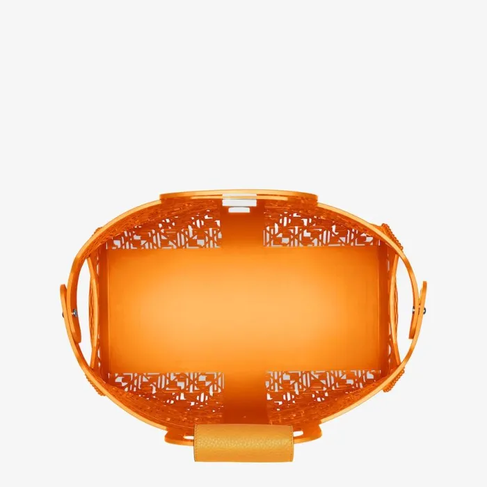 Man Orange Recycled Plastic Bag Orange Fendi Tote Bags