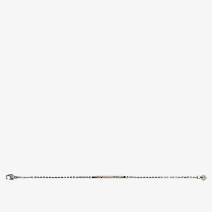 Man RutheniumColoured Metal Bracelet Ruthenium Fendi Bracelets