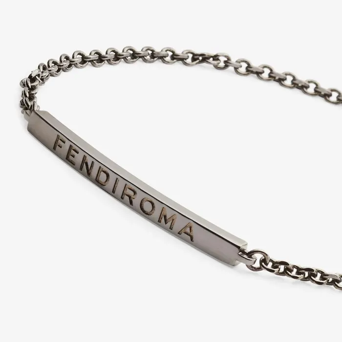 Man RutheniumColoured Metal Bracelet Ruthenium Fendi Bracelets