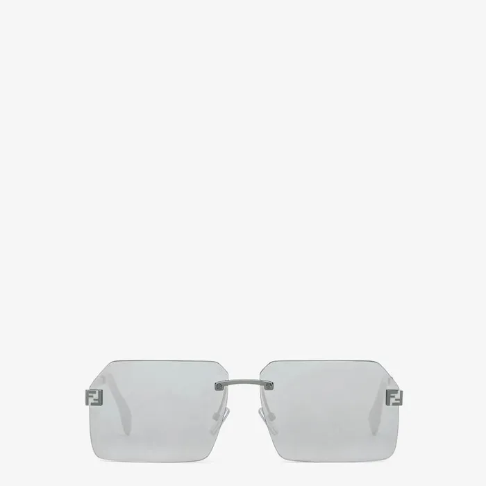 Man SilverColoured Metal Sunglasses Silver Fendi Sunglasses