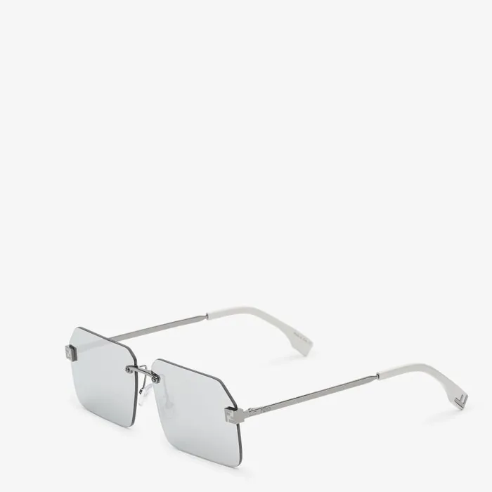 Man SilverColoured Metal Sunglasses Silver Fendi Sunglasses