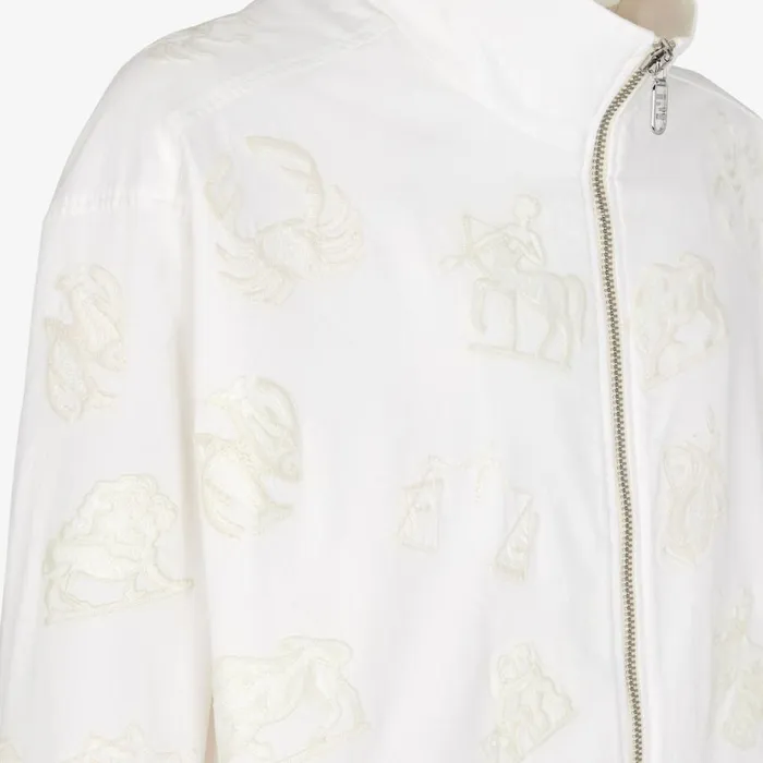 Man White Cotton Jacket White Fendi Coats and Outerwear