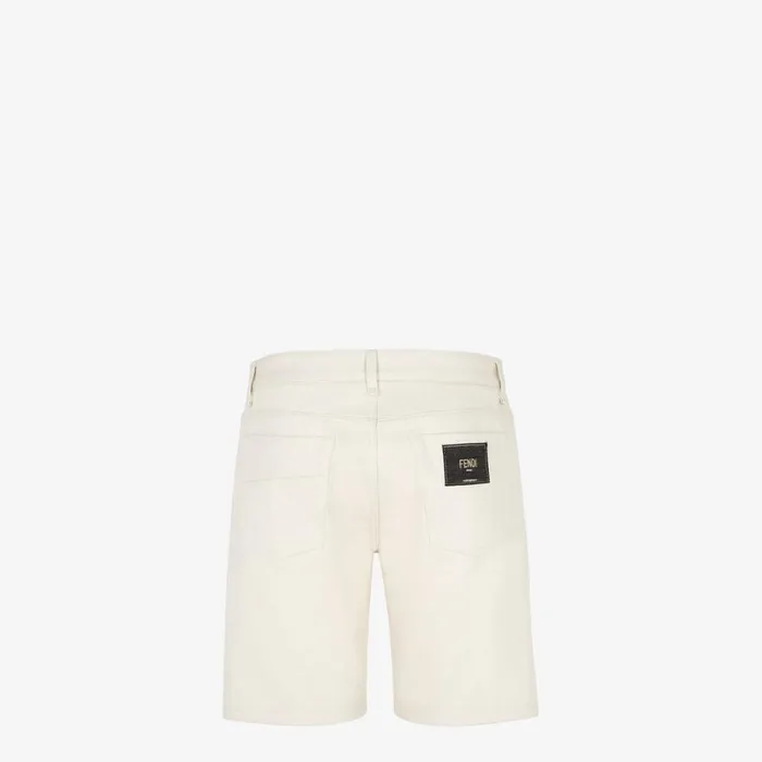 Man White Denim Trousers White Fendi Denim and Trousers
