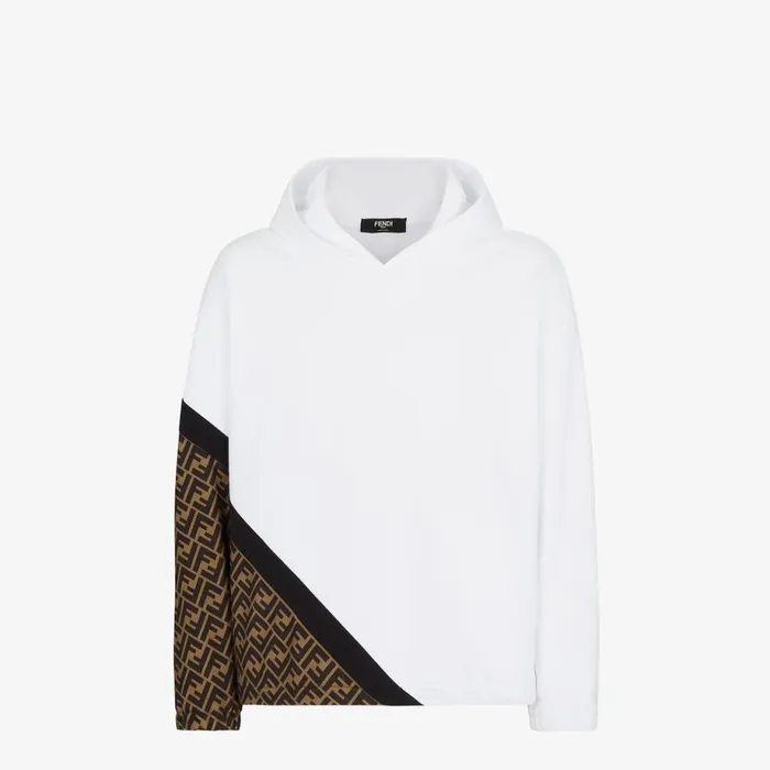 Man White Jersey Sweatshirt White Fendi Sweatshirts