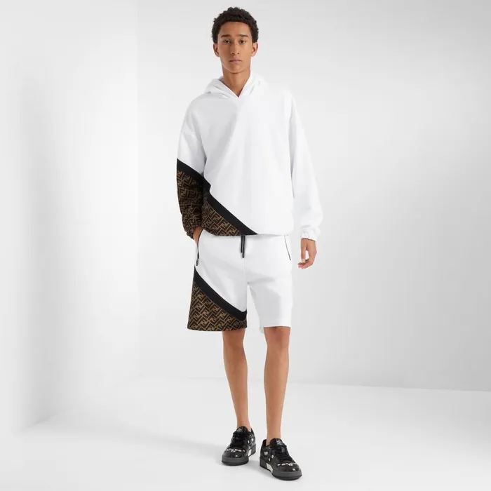 Man White Jersey Sweatshirt White Fendi Sweatshirts