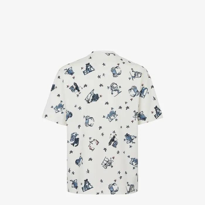 Man White Jersey TShirt White Fendi Coordinated Sets