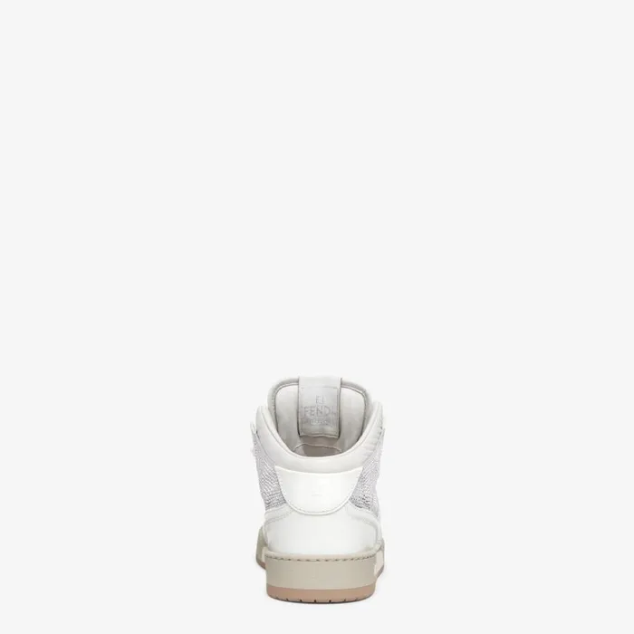 Man White Leather HighTops White Fendi Fendi Match