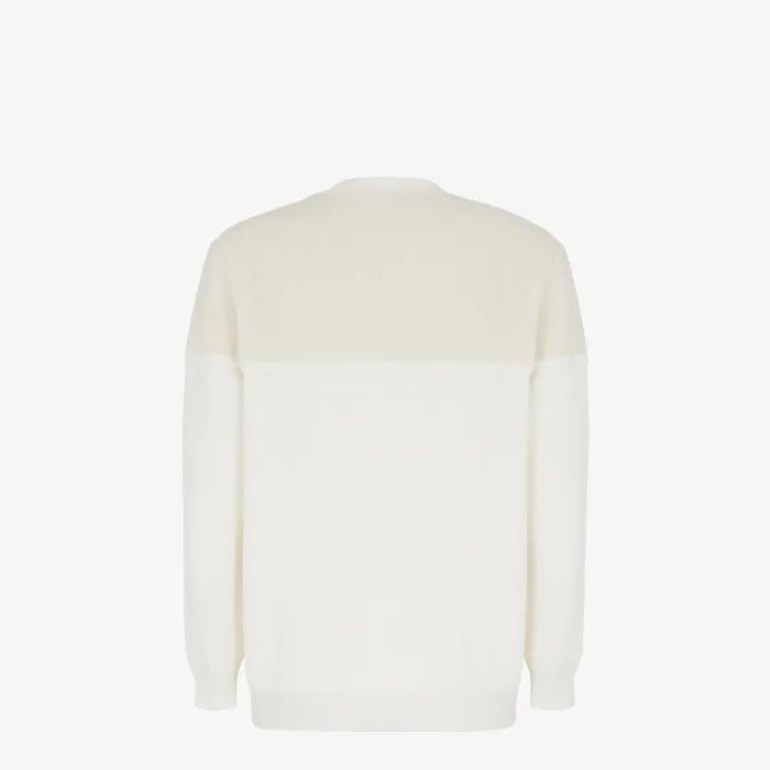 Man White Silk And Wool Jersey White Fendi Knitwear
