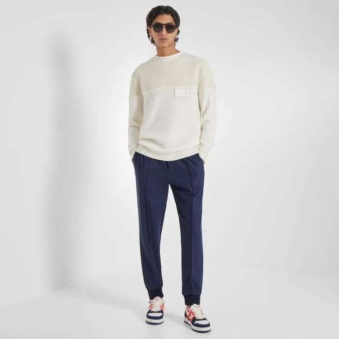 Man White Silk And Wool Jersey White Fendi Knitwear