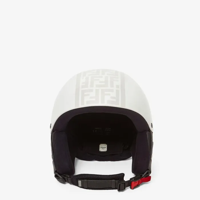 Man White Ski Helmet White Fendi Skiwear