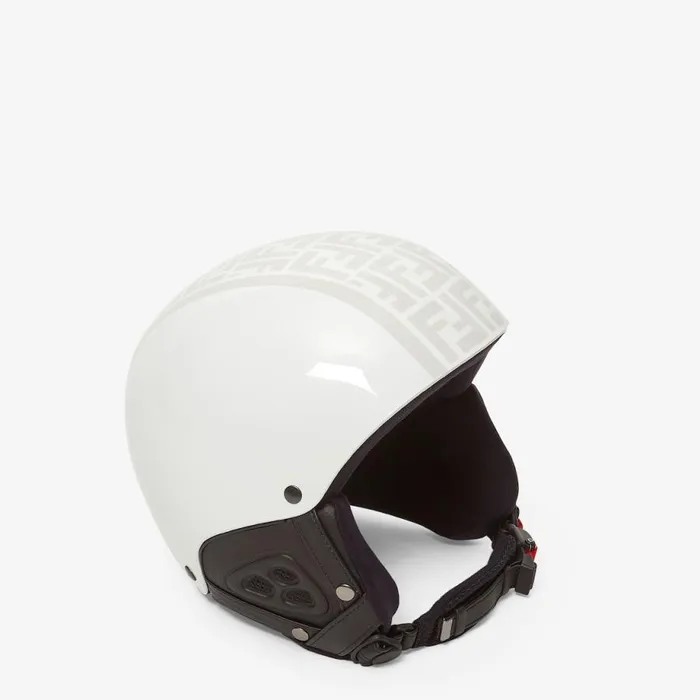 Man White Ski Helmet White Fendi Skiwear