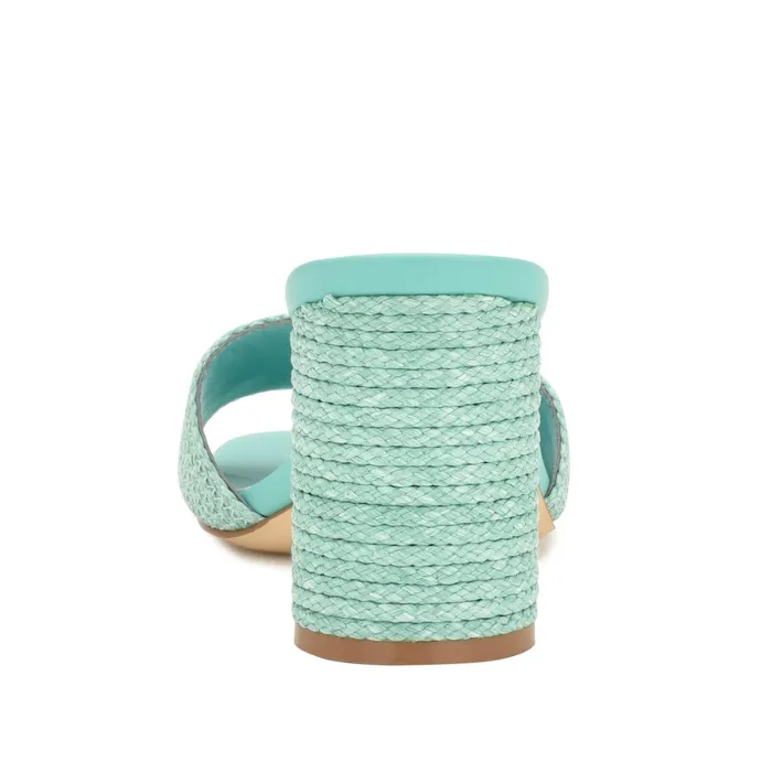 Mapeli Heeled Slide Sandals Aqua Blue Women Nine West Sandals