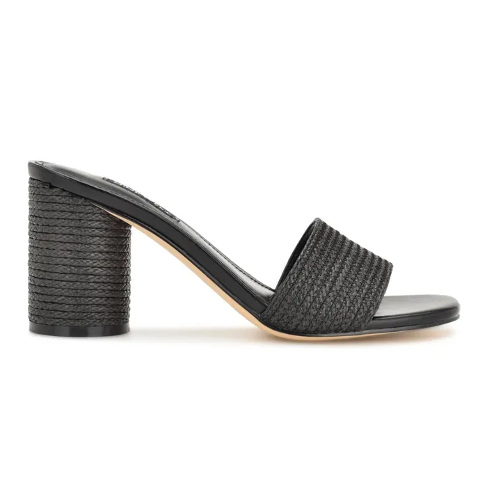 Mapeli Heeled Slide Sandals Black Women Nine West Dress