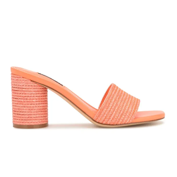 Mapeli Heeled Slide Sandals Orange Women Nine West Heeled