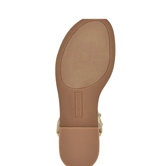 Marcila Studded Ankle Strap Sandals Platino Women Nine West Casual Marcila Studded Ankle Strap Sandals Platino Women Nine West Casual