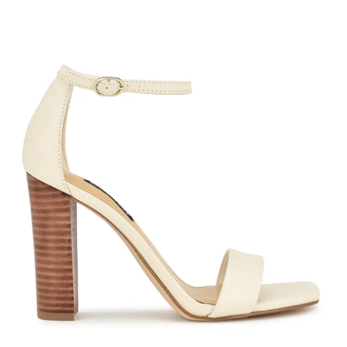 Marrie Ankle Strap Sandals Ivory Lace Women Nine West High Heels