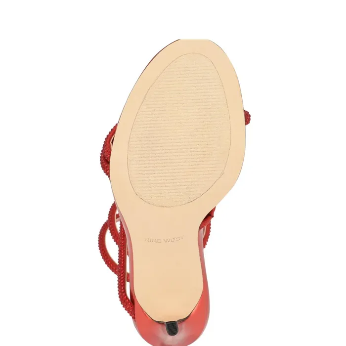 Maskil Ankle Wrap Heeled Sandals Red Women Nine West Heeled Maskil Ankle Wrap Heeled Sandals Red Women Nine West Heeled