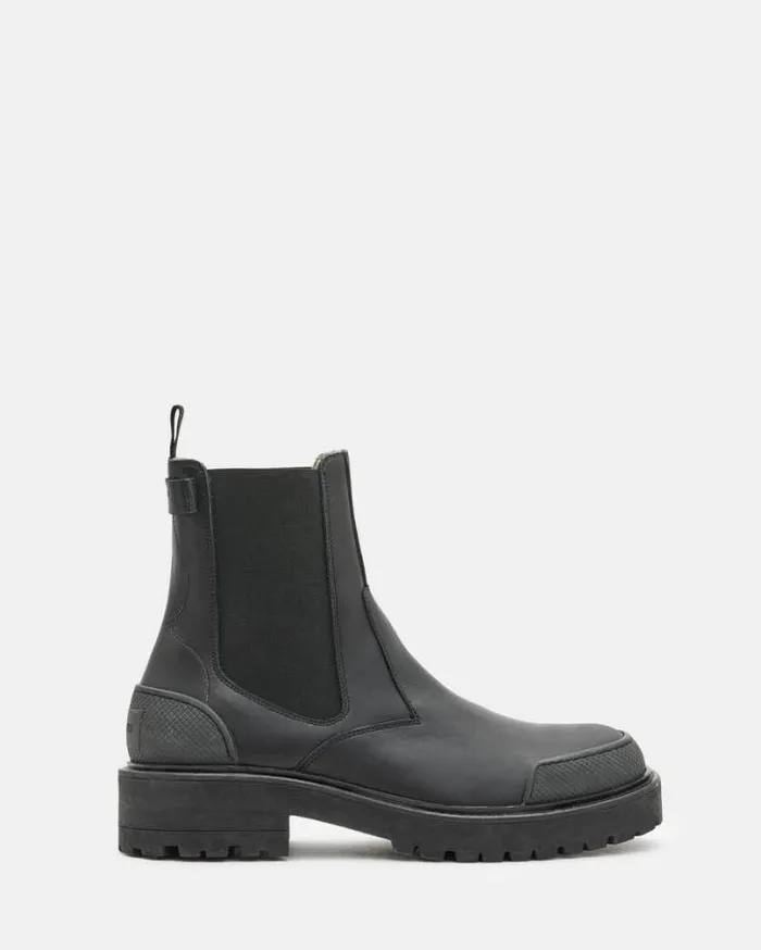 Matrix Leather Work Chelsea Boots Black Men AllSaints Shoes and Boots
