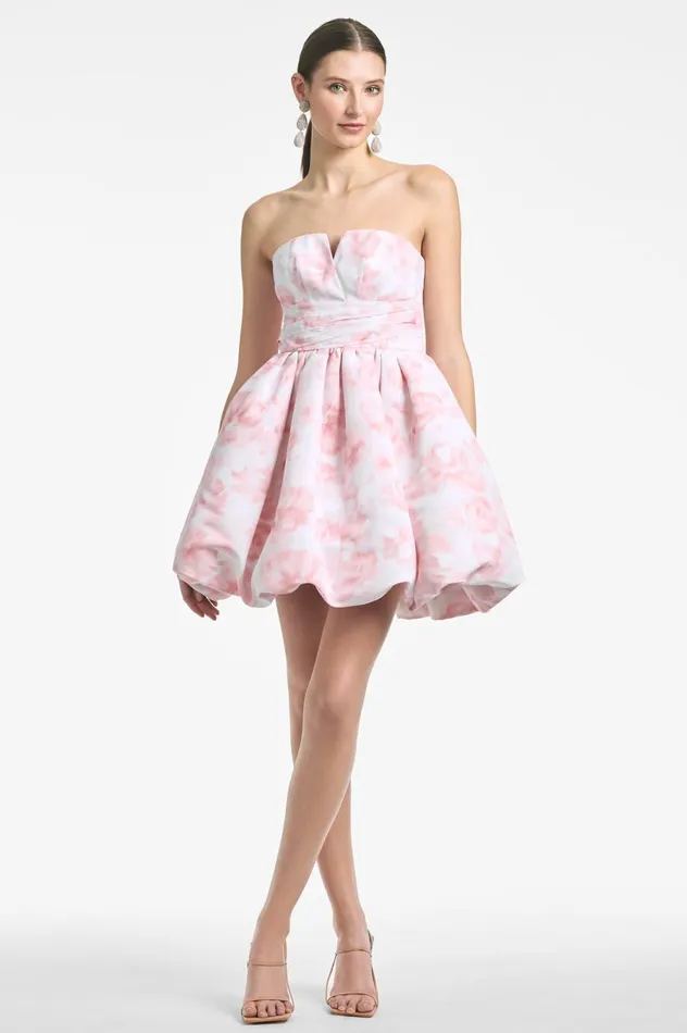 Maura Dress 8211 Blush Watercolor Floral Women Sachin and Babi Strapless