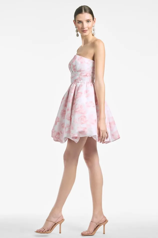 Maura Dress 8211 Blush Watercolor Floral Women Sachin and Babi Strapless