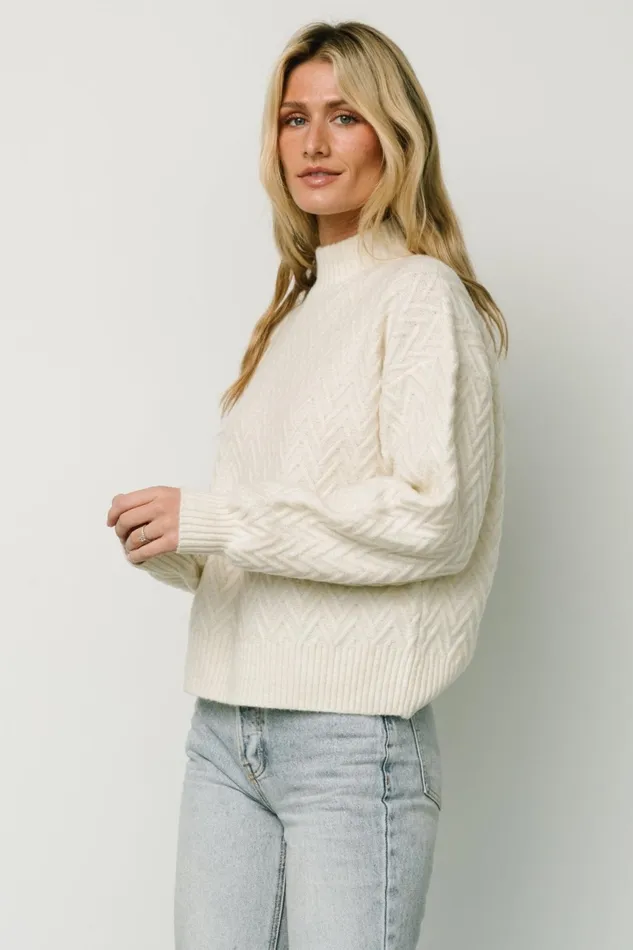 McRae Knit Sweater Ivory Women Baltic Born Sweaters McRae Knit Sweater Ivory Women Baltic Born Sweaters