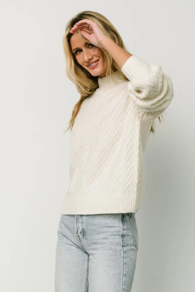 McRae Knit Sweater Ivory Women Baltic Born Sweaters McRae Knit Sweater Ivory Women Baltic Born Sweaters