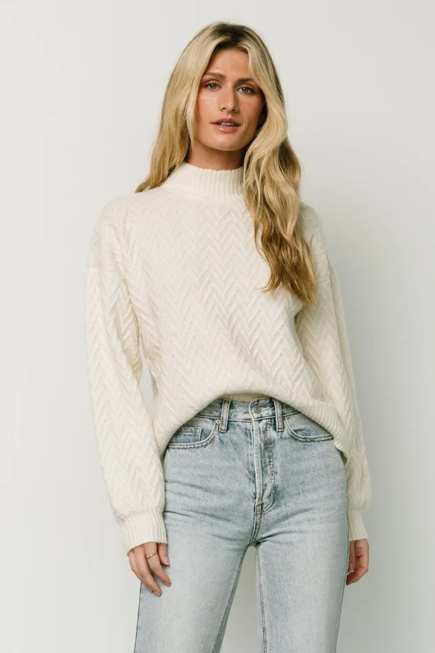 McRae Knit Sweater Ivory Women Baltic Born Sweaters McRae Knit Sweater Ivory Women Baltic Born Sweaters
