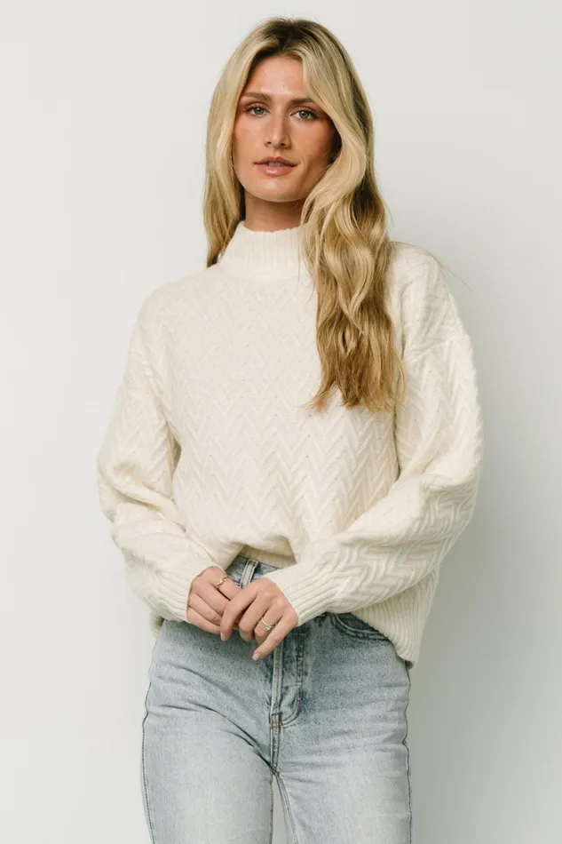 McRae Knit Sweater Ivory Women Baltic Born Sweaters McRae Knit Sweater Ivory Women Baltic Born Sweaters