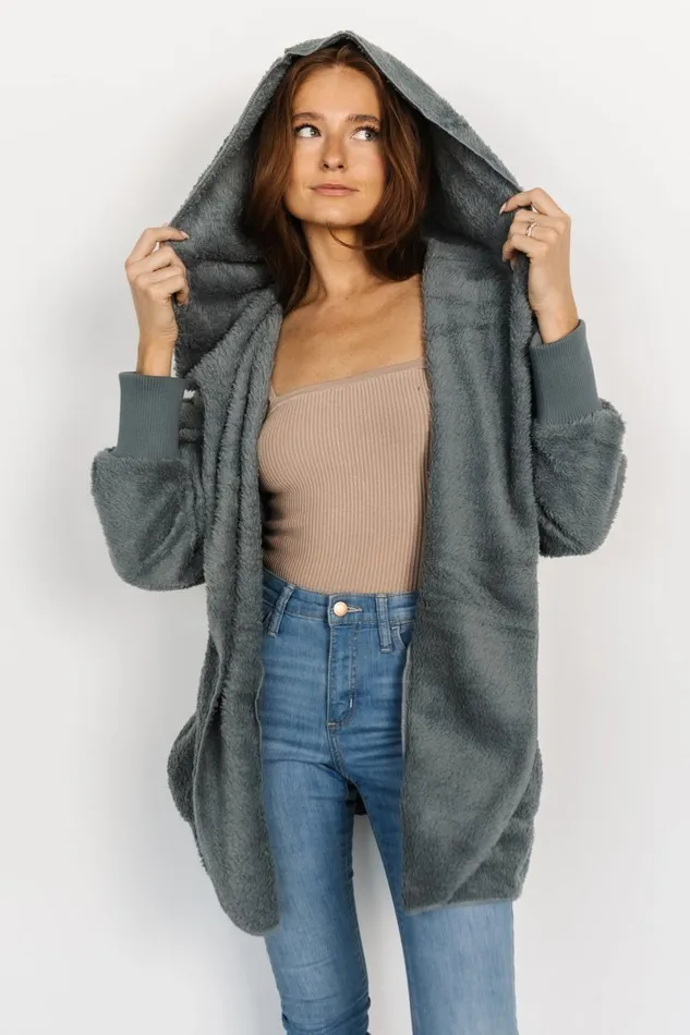 Melrose Teddy Jacket Dusty Blue Women Baltic Born Outerwear Melrose Teddy Jacket Dusty Blue Women Baltic Born Outerwear