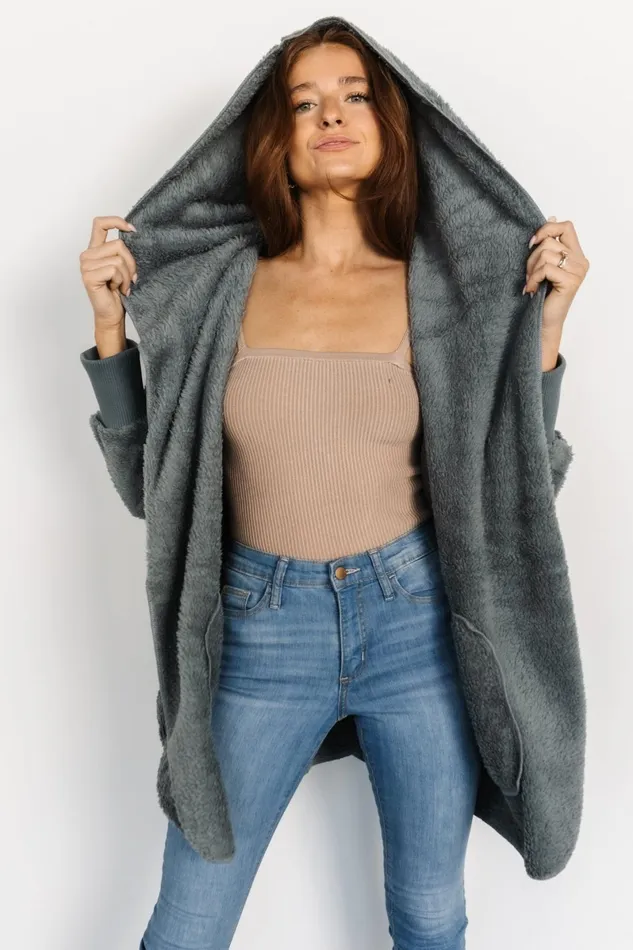 Melrose Teddy Jacket Dusty Blue Women Baltic Born Outerwear Melrose Teddy Jacket Dusty Blue Women Baltic Born Outerwear