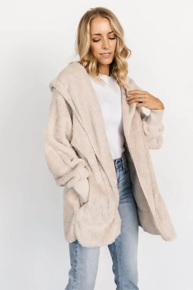 Melrose Teddy Jacket Oatmeal Women Baltic Born Outerwear