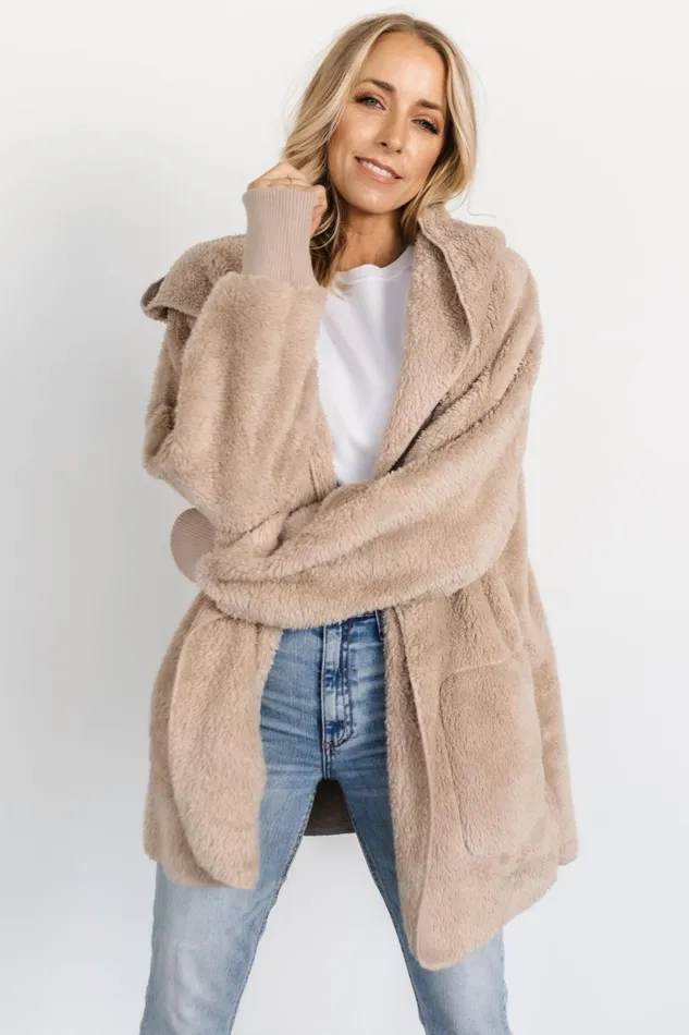 Melrose Teddy Jacket Taupe Women Baltic Born Outerwear