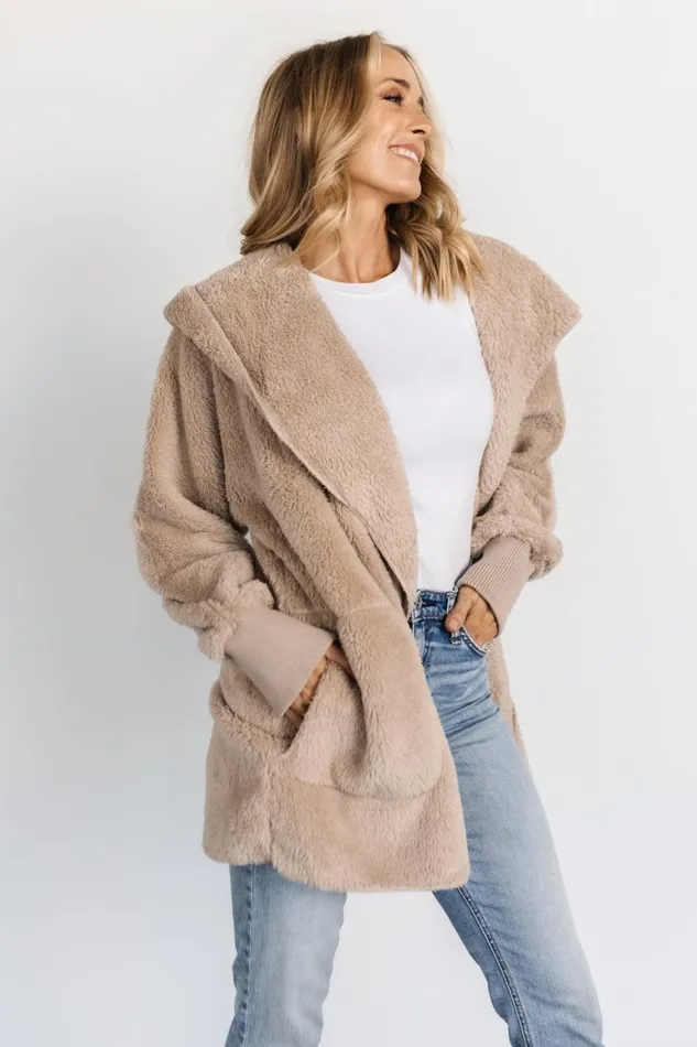 Melrose Teddy Jacket Taupe Women Baltic Born Outerwear Melrose Teddy Jacket Taupe Women Baltic Born Outerwear
