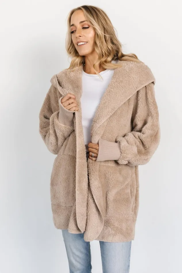 Melrose Teddy Jacket Taupe Women Baltic Born Outerwear Melrose Teddy Jacket Taupe Women Baltic Born Outerwear