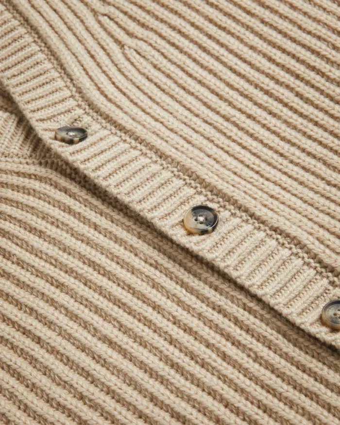 Men ALMAN 8211 Ribbed Wool Cardigan Taupe Ted Baker Jumpers and Knitwear Men ALMAN 8211 Ribbed Wool Cardigan Taupe Ted Baker Jumpers and Knitwear