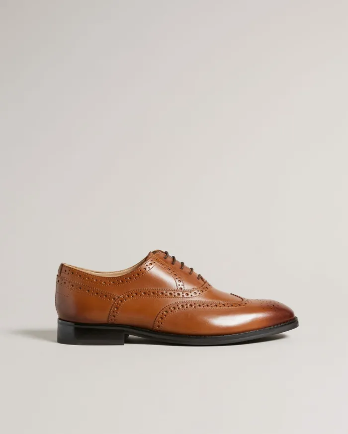 Men AMAISS 8211 Formal Leather Brogue Shoes Tan Ted Baker Formal Shoes