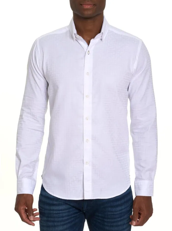 Men AMORY LONG SLEEVE BUTTON DOWN SHIRT White Robert Graham Button Down Shirts