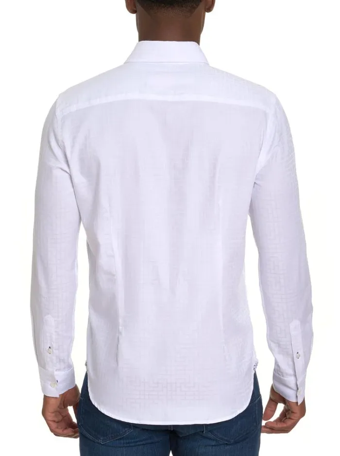 Men AMORY LONG SLEEVE BUTTON DOWN SHIRT White Robert Graham Button Down Shirts