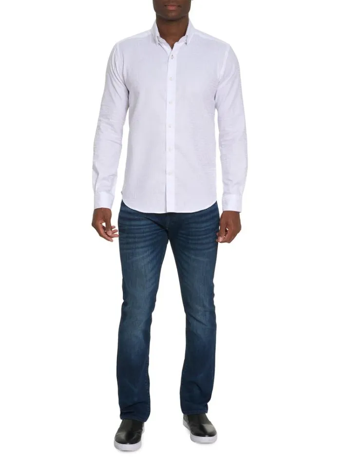Men AMORY LONG SLEEVE BUTTON DOWN SHIRT White Robert Graham Button Down Shirts