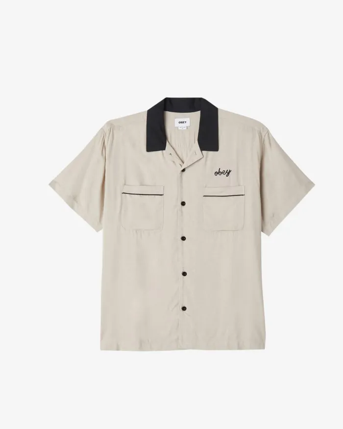 Men BADGER SHIRT Orchid Petal OBEY Clothing TOPS