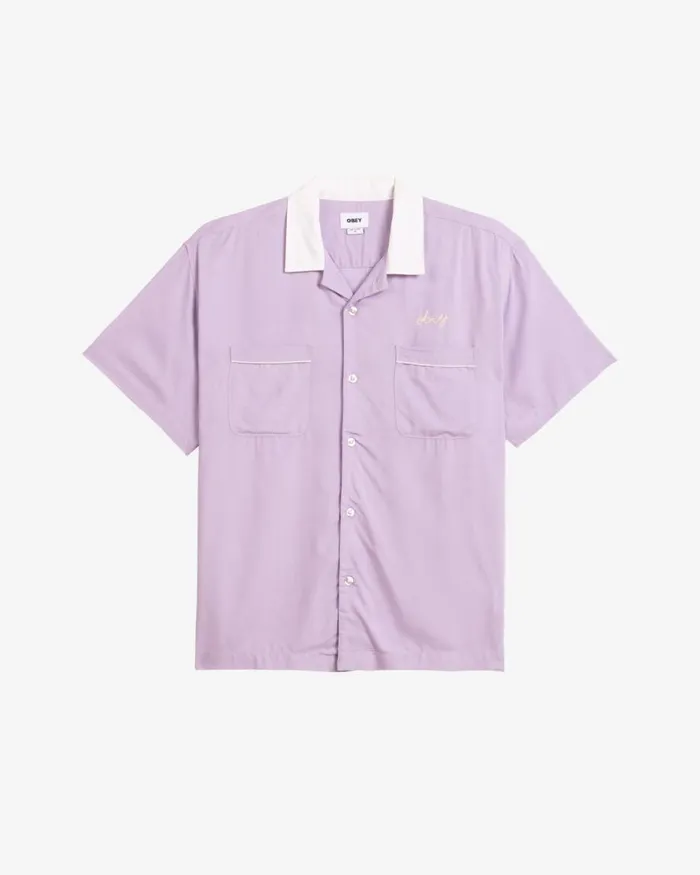 Men BADGER SHIRT Orchid Petal OBEY Clothing TOPS