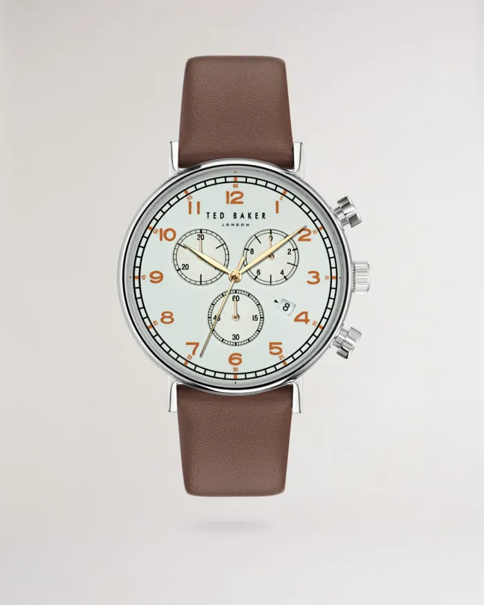 Men BARNETB 8211 Barnett Backlight Leather Strap Watch Brown Ted Baker Watches and Jewellery Men BARNETB 8211 Barnett Backlight Leather Strap Watch Brown Ted Baker Watches and Jewellery