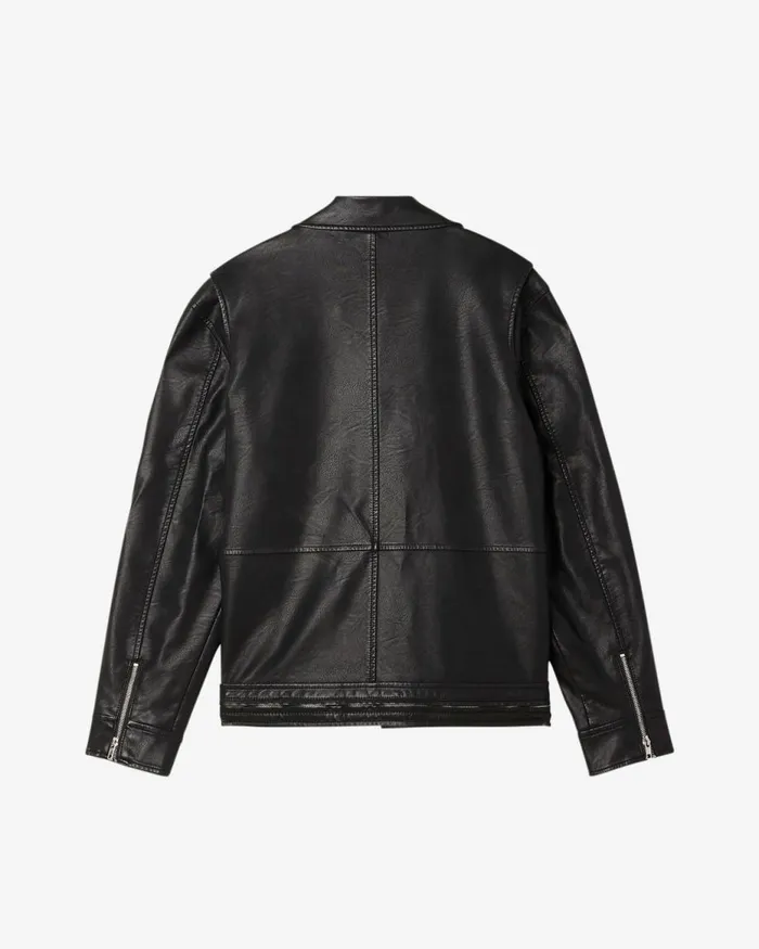Men BASTARDS LEATHER JACKET Black OBEY Clothing JACKETS