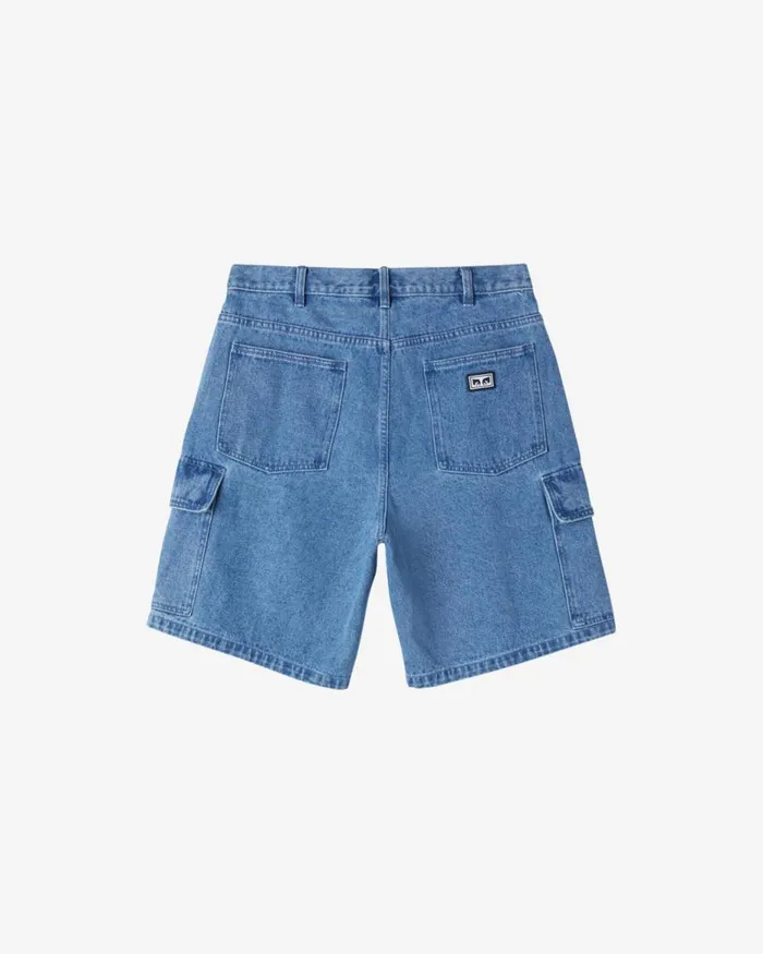 Men BIGWIG BAGGY DENIM CARGO SHORT Clay OBEY Clothing BOTTOMS