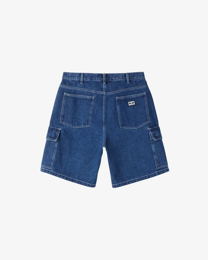 Men BIGWIG BAGGY DENIM CARGO SHORT Clay OBEY Clothing BOTTOMS
