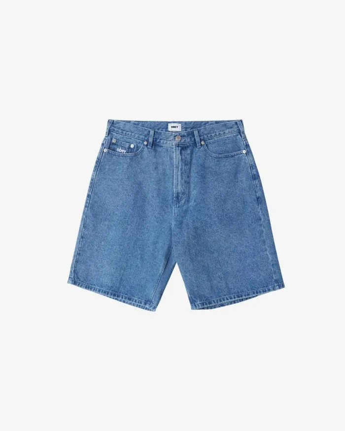 Men BIGWIG BAGGY DENIM SHORT Faded Black OBEY Clothing BIGWIG