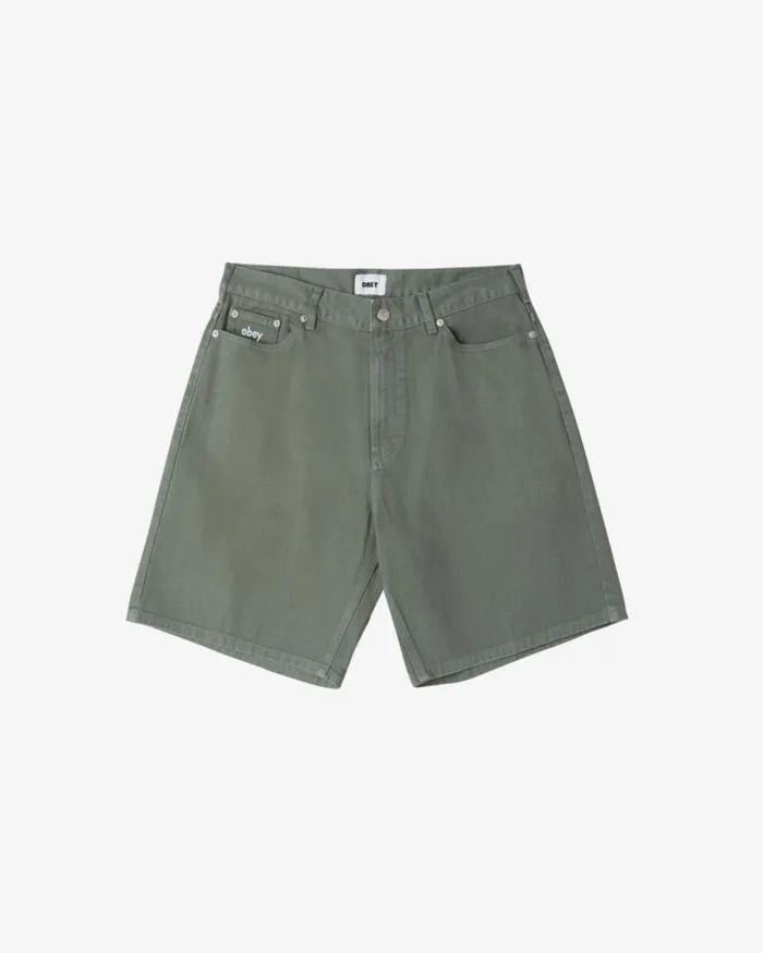 Men BIGWIG BAGGY DENIM SHORT Faded Black OBEY Clothing BIGWIG