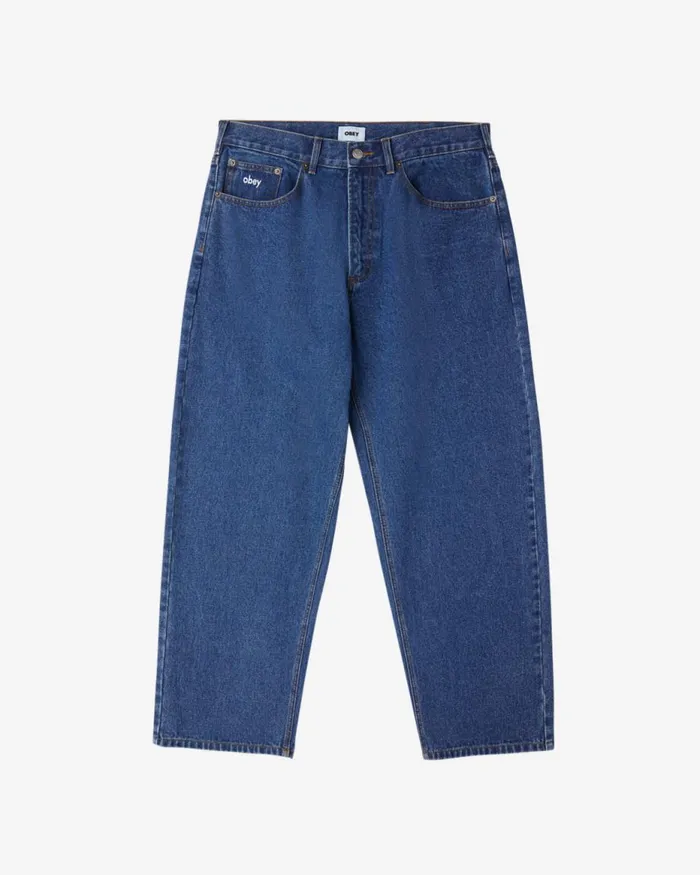 Men BIGWIG BAGGY DENIM Stone Wash Indigo OBEY Clothing Denim