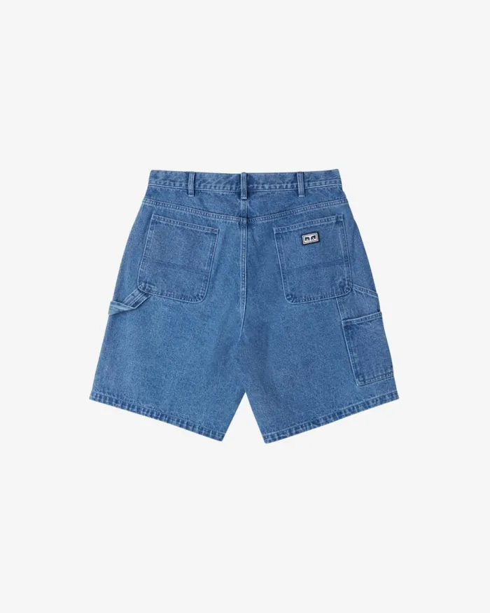 Men BIGWIG DENIM CARPENTER SHORT Stone Wash Indigo OBEY Clothing BIGWIG